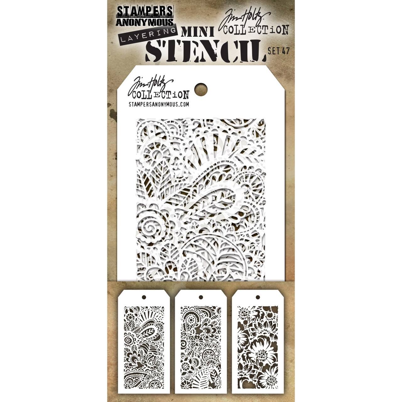 Stampers Anonymous Tim Holtz® Mini Layered Stencil Set No.47